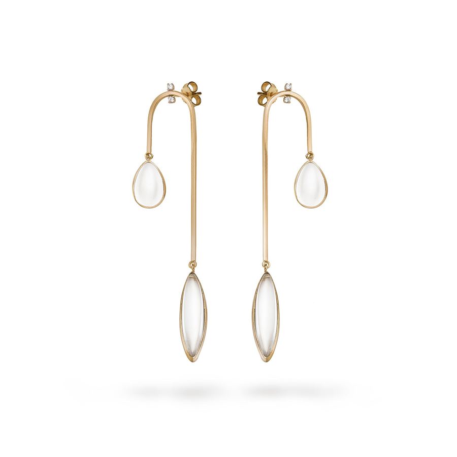 Curved earrings AURUM | OR AMO CRV LAU9R MOP BIA CT 0,08